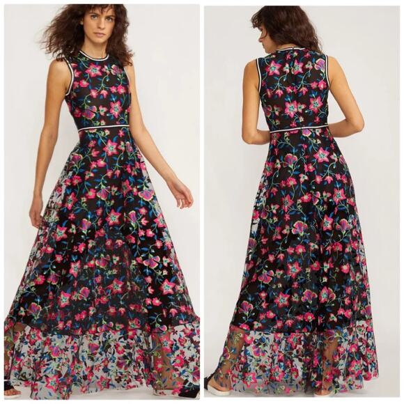 Cynthia Rowley Women's‎ Lorelei Embroidered Floral Crewneck Dress Size 2 - Picture 1 of 6